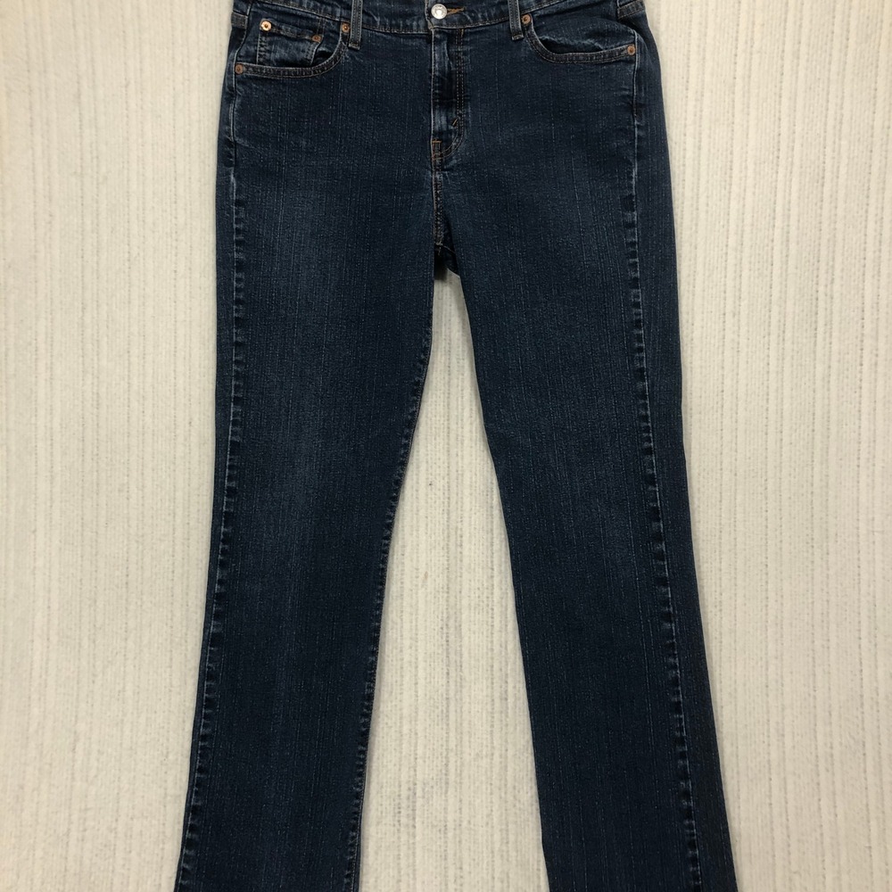 Levis 505 Straight Leg Jeans Dark Wash Indigo Denim Mid Rise Classic